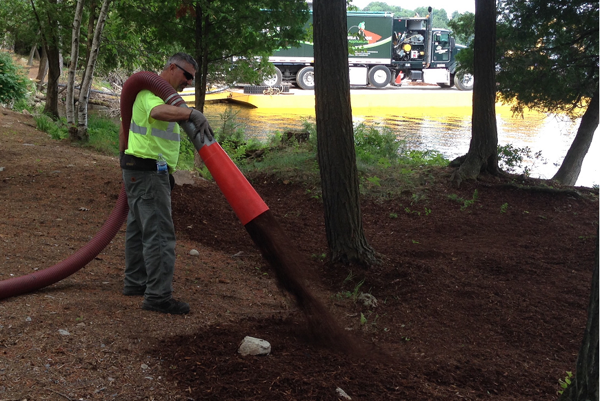 blown-in mulch